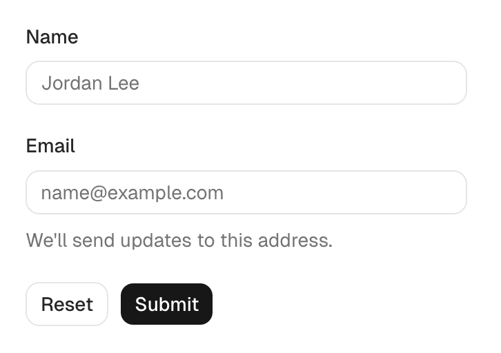 Basic form inputs with default styling.